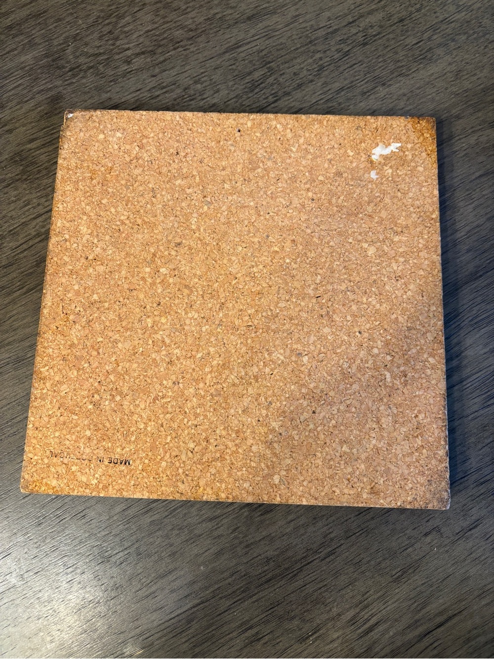 Vintage Floral Ceramic Tile Trivet with Cork Frame - Orange & Green - Picture 2 of 5